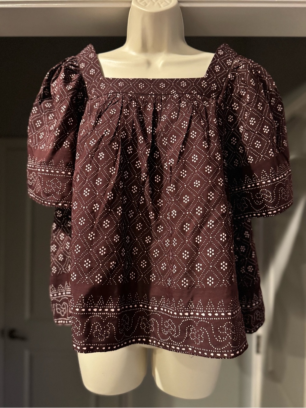 Madewell beautiful flutter sleeve floral blouse cotton viscose blend size large - Picture 4 of 8